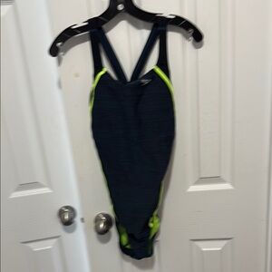 Speedo Blue and Green Performance One Piece Swimsuit